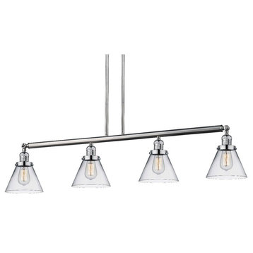 Innovations Lighting 214-S Large Cone Cone 4 Light 52"W - Brushed Satin Nickel
