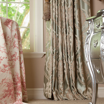 Emerald Bouquet, Valance curtains with swags and cascades by celuce.com