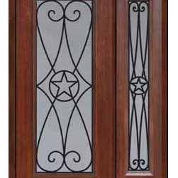 Prehung Sidelite Door 80 Fiberglass Austin Texas Star Full Lite - Front Doors