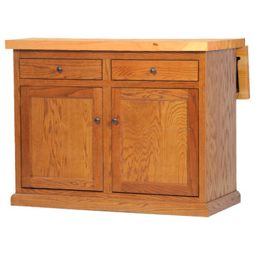 Eagle Furniture's Traditional Oak Kitchen Island with Drop Leaf Top, Concord Che