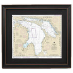 Framed Nautical Maps - Poster Size Framed Nautical Chart, Lake Huron - This poster size Framed Nautical Map covers the waterways of Lake Huron. The Framed Nautical Chart is the official NOAA Nautical Chart detailing these beautiful waters along Lake Huron.