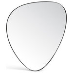 Meridian Furniture - Finch Glass Mirror With Iron Frame, Matte Black, 30" H - Count on this Finch black mirror to reflect your good taste and remarkable style. This artfully designed mirror brings a bit of the art gallery to your home space with its unique shape and simple design. An iron metal frame with a matte black finish ensures an eye-grabbing look that instantly draws attention from the moment family and friends enters your room. Use it as a standalone focal point on a large wall or hang it above a bathroom vanity or dressing table for added oomph.