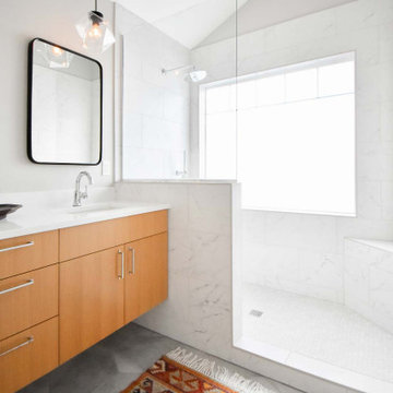 Warm Contemporary Master Bathroom