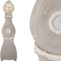 HUGE Distressed Mora Clock - Grey & White - Products