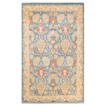 Eclectic, One-of-a-Kind Hand-Knotted Area Rug Light Blue, 5'10"x9'9"