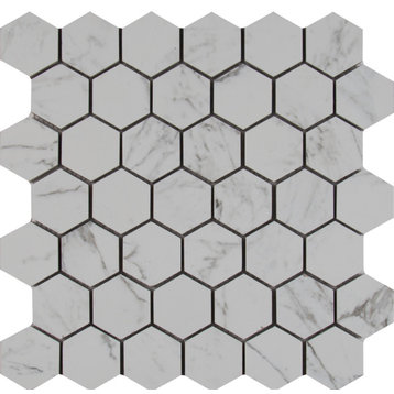 MSI NCAR2X2HEX Carrara - 2" x 2" Hexagon Mosaic Tile - Matte - Marble