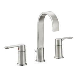 Designers Impressions - Satin Nickel Lavatory Widespread Vanity Faucet - Bathroom Sink Faucets