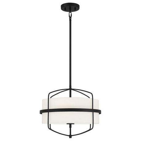 3-Light Pendant, Matte Black