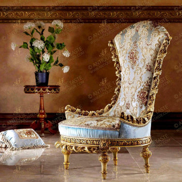 Luxury French Louis XVI style hand carved and gilded six pieces Grand Salon Set