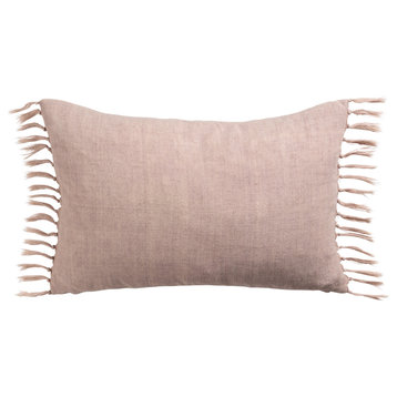 Jaipur Living Majere Solid Blush Poly Fill Pillow 13"X21" Lumbar