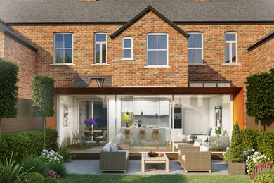 Design ideas for a contemporary house exterior in Cardiff.
