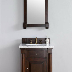 26 inch Burnished Mahogany Single Sink Bathroom Vanity Optional Countertop - Bathroom Vanities And Sink Consoles