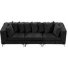 Tremblay Velvet Upholstered 3-Piece Modular Sofa, Black