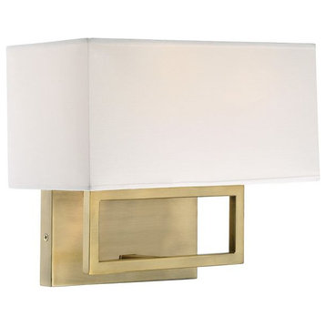 Trade Winds Rectangle 2-Light Wall Sconce in Natural Brass