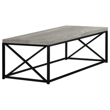 22" X 44" X 17" Grey  Black  Particle Board  Metal  Coffee Table