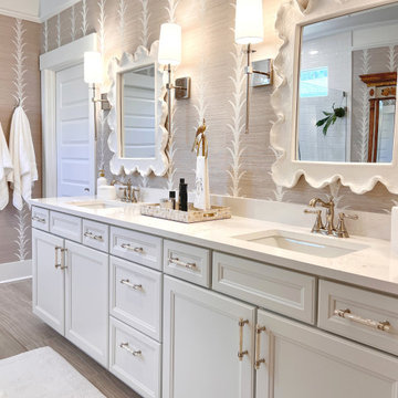 Coastal Schumacher inspired Master Bathroom for a Queen!