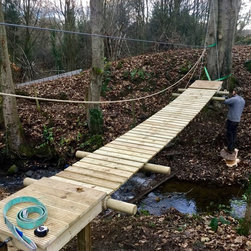 Creating a suspended 'free-floating' river Rope Bridge - Garden Products