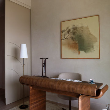 Aurelia Residence | Custom Walnut Desk & Luxury Home Office