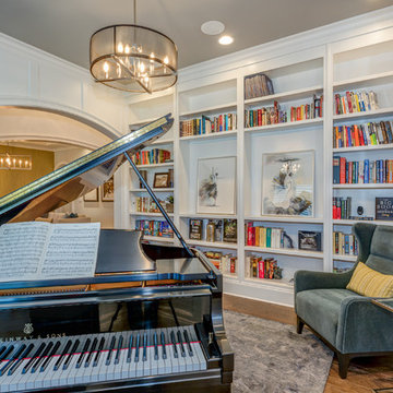 Grand Piano & Built-in Bookshelves