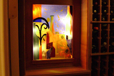 Wine cellar - contemporary wine cellar idea in Charlotte