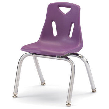 Berries Stacking Chair with Chrome-Plated Legs - 14" Ht - Purple