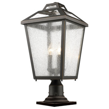 Bayland Collection 3 Light Outdoor Pier Mount Light in Oil Rubbed Bronze Finish