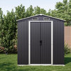 Outdoor Storage Shed with Air Vent, Lockable Door, 6 x 4 FT / 8 x 6 FT, 6' X 4'