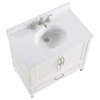Montauk 36" Bathroom Vanity, Pure White With White Granite, 36"