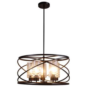 Ironclad Industrial-Style Oil Rubbed Bronze 5 Light Large Pendant 23" Wide