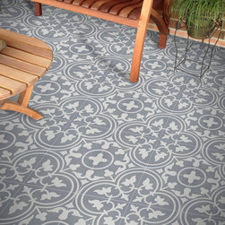 Moroccan Mosaic & Tile House - 8"x8" Casa Handmade Cement Tile, Gray/White, Set of 12 - Wall And Floor Tile