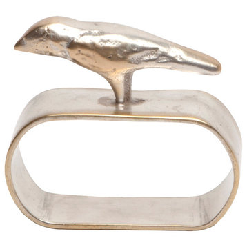 Hailey Bird Napkin Rings, Set of 4, Tarnished Silver