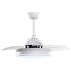 36 in Matte White Retractable Ceiling Fan with Light and Remote Control