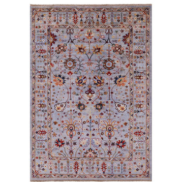 5' 7" X 7' 11" Persian Tabriz Hand Knotted Wool Rug Q7674