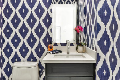 Powder room - transitional powder room idea in Toronto