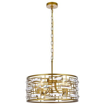 Elegant Lighting Kennedy 5-Light Pendant Brass