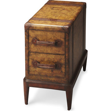 BUTLER COLUMBUS OLD WORLD MAP CHAIRSIDE TABLE