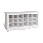 Shoe Cubbie Bench - White