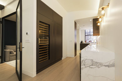 Transitional home design in New York.