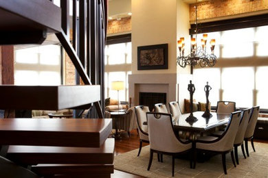 Transitional dining room photo in Minneapolis