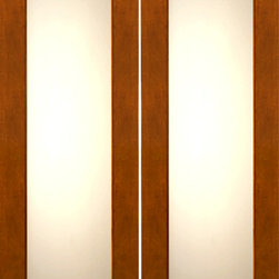 2-1/4" Thick Contemporary Mahogany Double Doors Low-E Matte Glass - Front Doors