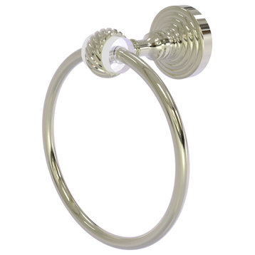 Pacific Grove Towel Ring with Twisted Accents, Polished Nickel