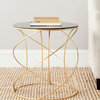 Safavieh Cagney Accent Table, Gold, Black Glass Top
