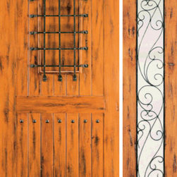 Prehung Door with One Sidelite, Front, Knotty Alder, Speakeasy - Front Doors