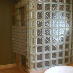 Square Glass Block Shower - Showerheads And Body Sprays
