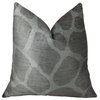 Soft Giraffe Gray and White Handmade Luxury Pillow, 12"x20"