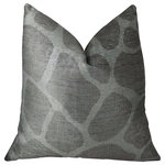 Plutus Brands - Soft Giraffe Gray and White Handmade Luxury Pillow, 24"x24" - Elegance and Luxury is an understatement for this urbane classy decorative pillow. Bring sophistication and cheer to any room with this plutus soft giraffe gray and white handmade luxury pillow. The fabric is a blend of Viscose, Cotton and Linen.