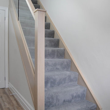 Grey Stained Oak and Glass Staircase