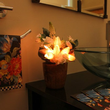 Spring Tulips - Light Pink in Mango Wood Vase