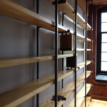 Modern Wood and Steel Floating Shelf Installation