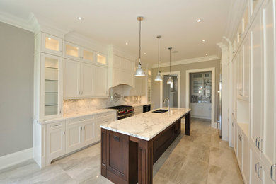 Mid-sized transitional home design photo in Toronto
